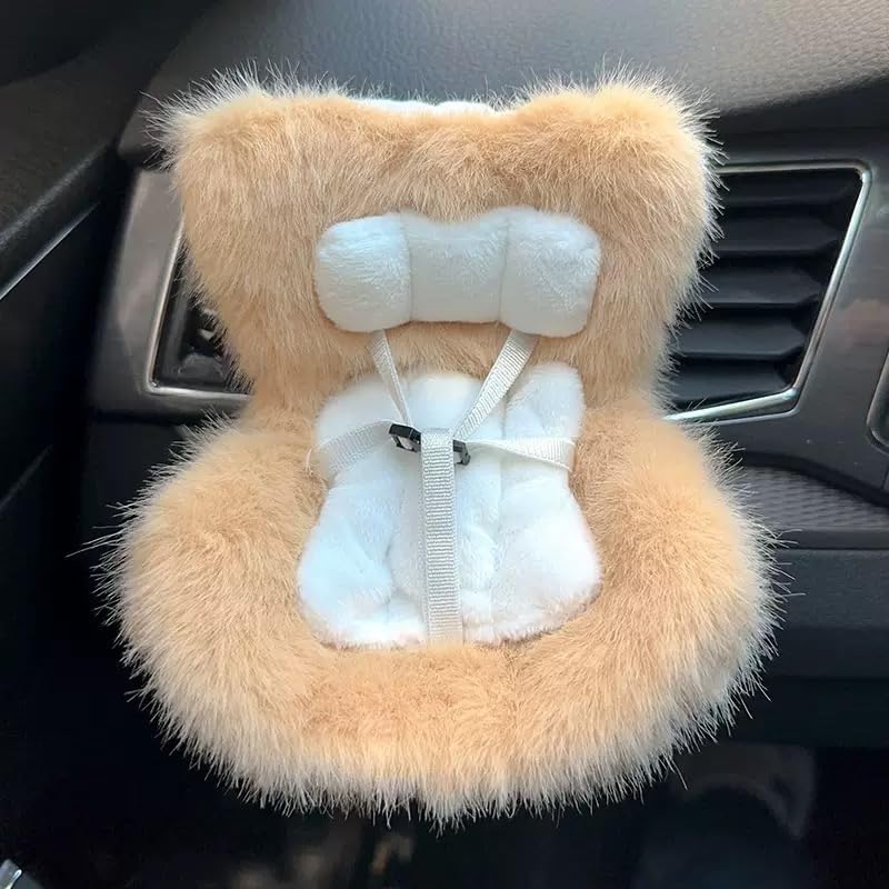 SwiftServ Doll Car Seat for 17cm Dolls with Air Vent Clip and Desktop Stand, Cute and Functional Car Ornament for Blind Box Doll Fans, Collectors, (Orange) - Image 1